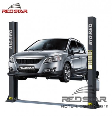 Cầu nâng 2 trụ bigred 4 tấn cáp dưới-giật cóc 1 phía - model BR-2400BM1